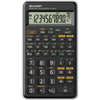 Sharp EL-501T kalkulators Kabatas Zinātnisks Melns, Balts