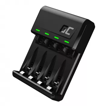 Baterijas lādētājs zaļa Cell GC VitalCharger USB, 4 slotu, AA/AAA, darbināms ar USB, melns