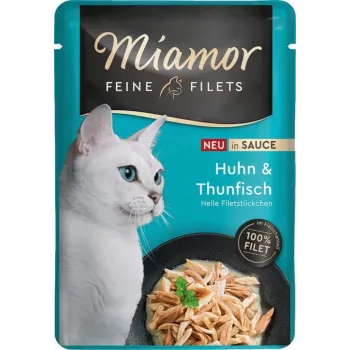 MIAMOR Fine Filets Chicken with tuna in sauce - mitrā kaķu barība - 100g