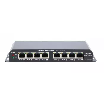 Extralink PoE slēdzis KRATOS 7x Gigabit PoE, 1x Uplink RJ45, barošanas bloks 24V 2.5A, 60W