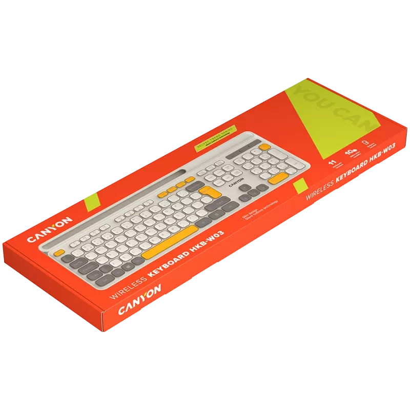 CANYON tastatūra HKB-W03 EN AAA Bezvadu Bēša