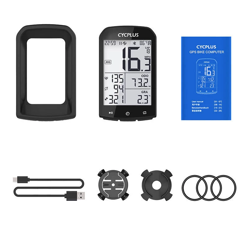 GPS velodators Cycplus M1, 2,0 collu ekrāns, Bluetooth