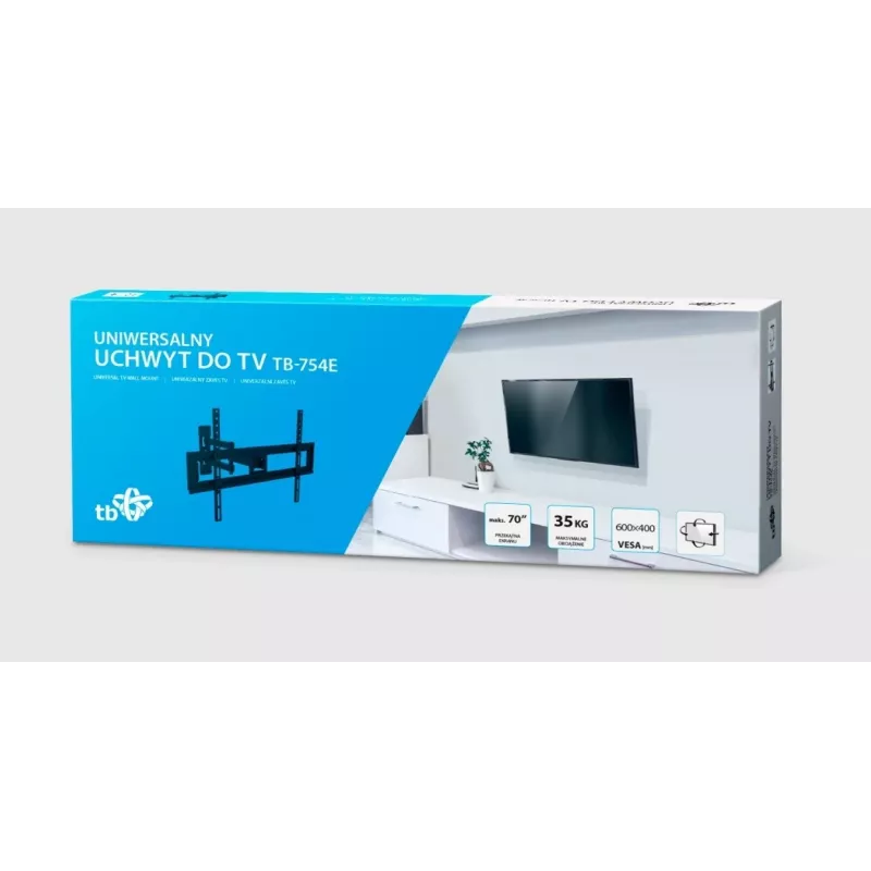 TV sienas stiprinājums TB-754E 37-70 collas 35kg max VESA 600x400