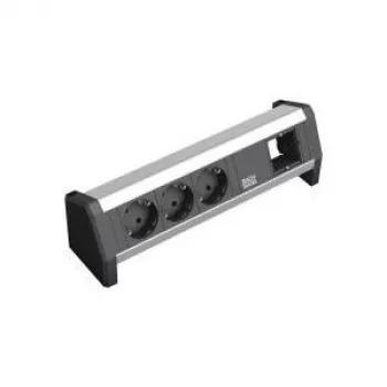 Strāvas pagarinātājs Bachmann 3x Schuko 1x GST18 melns/sudrabains