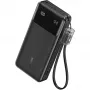 PowerBank ar USB-C kabeli 20000 mAh 30W Melns