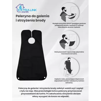 Extralink bārdas skūšanās apmetnis kopšanai un griešanai, melns