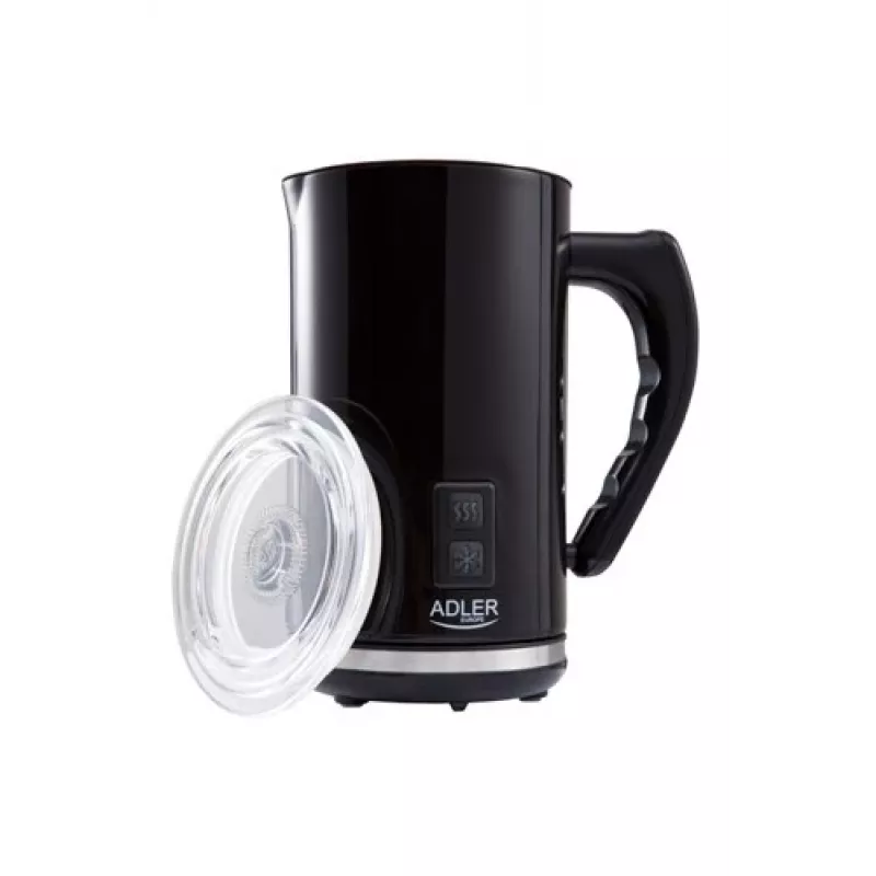 Automātiskais piena putotājs/sildītājs Adler AD 4478 — nerūsējošā tērauda bļoda, 240 ml tilpums, 500 W, karsts un auksts