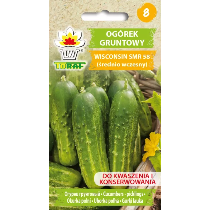 Wisconsin Cucumber SMR 58 Toraf dārzeņu sēklas, 5g iepakojums