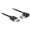 USB kabelis DeLOCK 1m USB 2.0 A vīr.-vīr. 90° melns