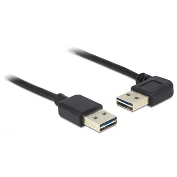 USB kabelis DeLOCK 1m USB 2.0 A vīr.-vīr. 90° melns