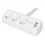 Strāvas sadalītājs DIGITUS 3-vietīgs ar 2×USB-A un 1×USB-C, 3 maiņstrāvas rozetes tips E/F, 1,5 m kabelis, balts