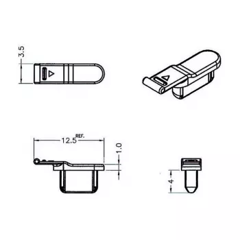 Kontaktligzdas drošības pārsegs DELOCK 64033, melns, 5×12.5×3.5 mm, iepakojumā 10 gab.