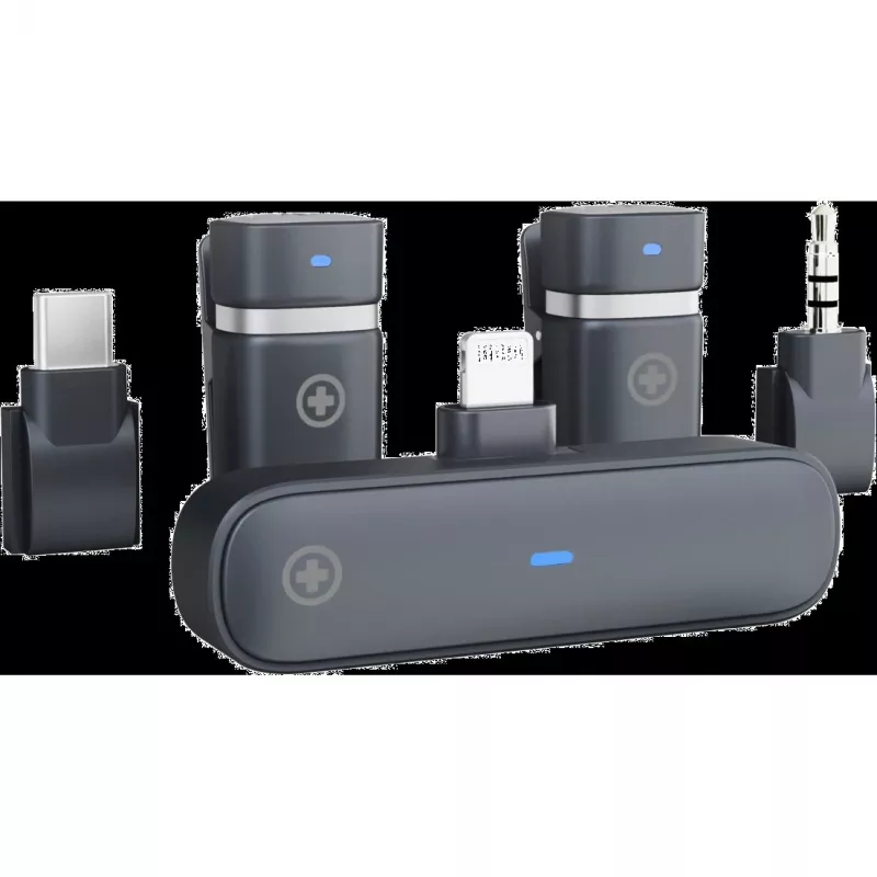 Bezvadu mikrofonu komplekts Plusonic PS-TDS9 ar USB-C, Lightning un 3,5 mm savienotājiem