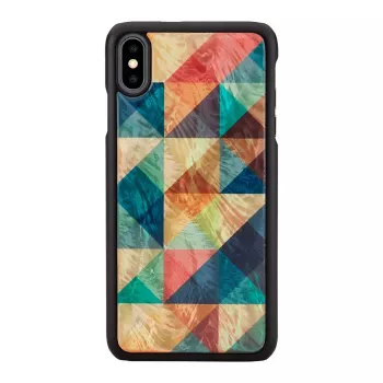 Telefona maciņš iKins iPhone XS Max — mozaīkas raksts, melns