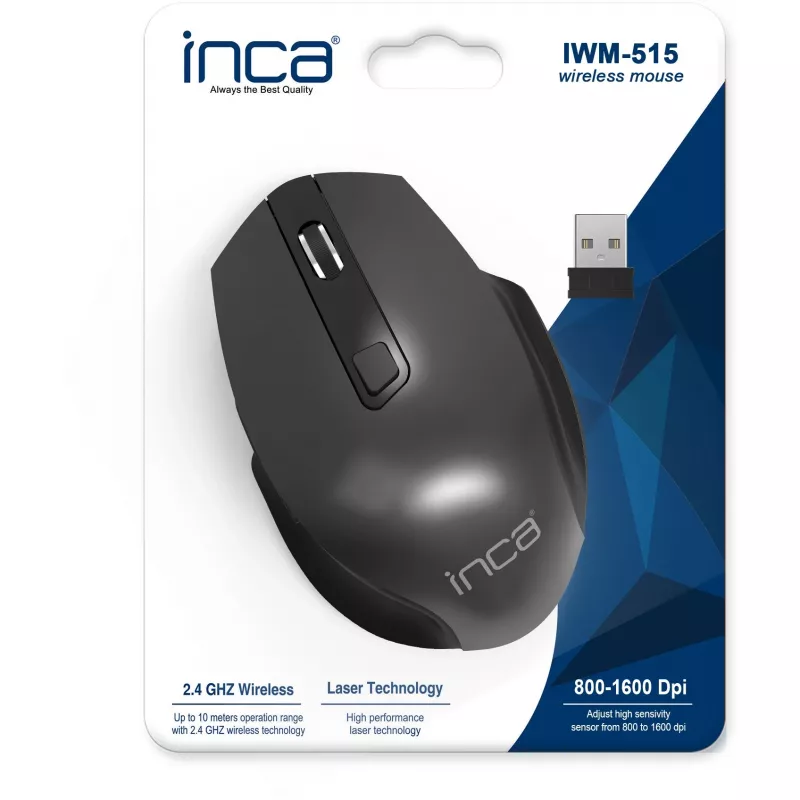 Cian Technology GmbH INCA pele IWM-515 bezvadu lāzera 800/1600 DPI SW mazumtirdzniecības - Pele - 1.600 dpi