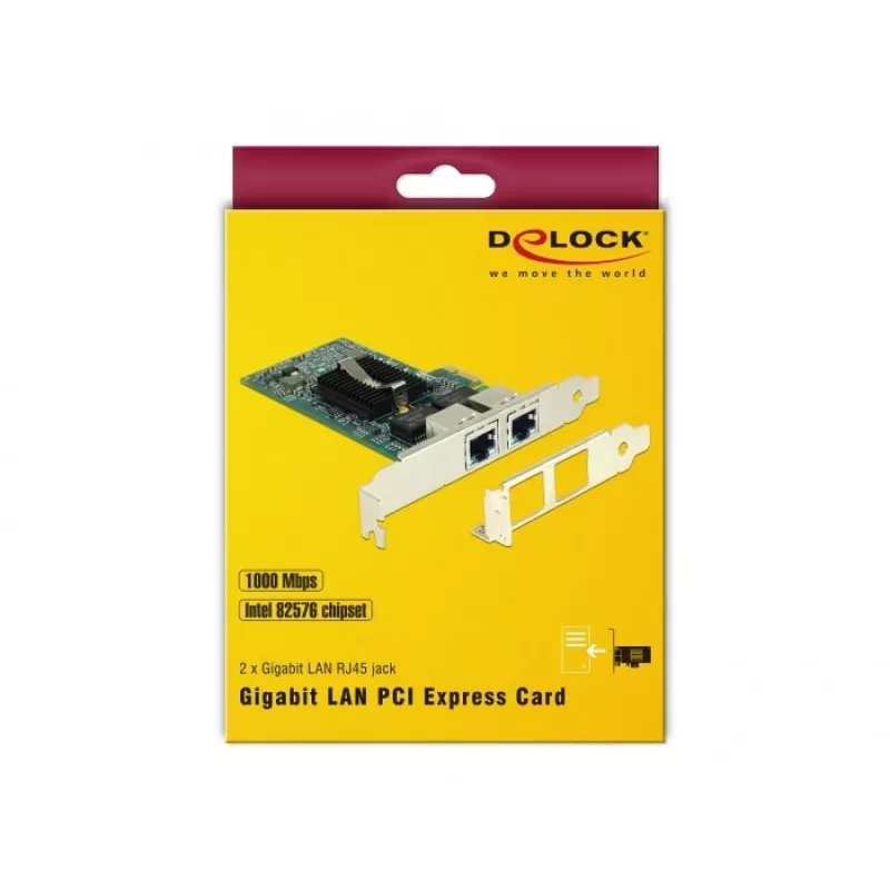 Delock PCIe karte 2x Gigabit LAN tīkla adapteris