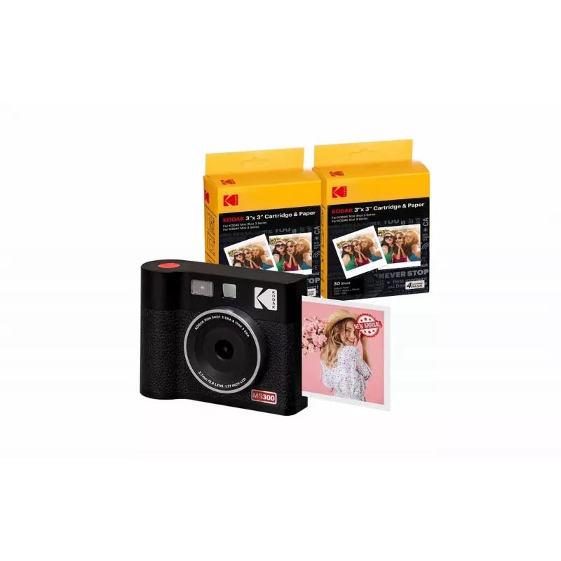 Momentuzņēmuma kamera Kodak Mini Shot 3 Era — Melna, 4Pass drukas tehnoloģija