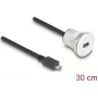 DeLOCK 88184 USB kabelis USB 2.0 0,3 m USB B Melns Sudraba