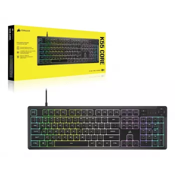 Corsair K55 CORE RGB tastatūra spēlēm USB QWERTZ vācu valodā melna