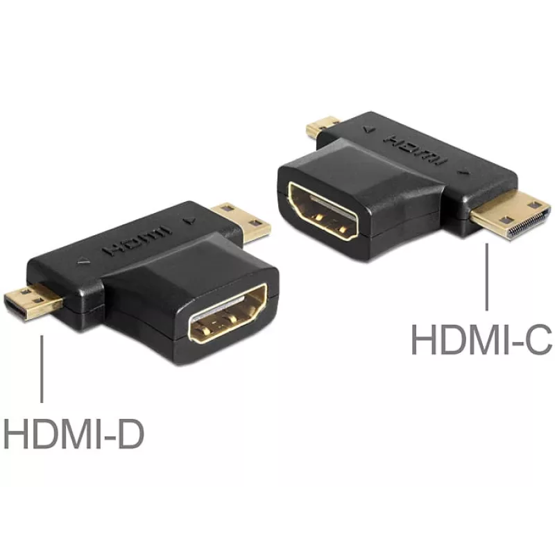 Kabeļa dzimuma mainītājs HDMI-C HDMI-D HDMI-A DeLOCK 65446