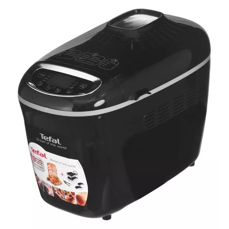 Maizes cepējs Tefal PF611838 — 1600 W, 1,5 kg tilpums, 19 programmas, pieskāriena vadība, melns