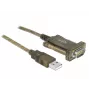 Seriālais kabelis DeLOCK 64073 USB Type-A DB-9 caurspīdīgs 2 m