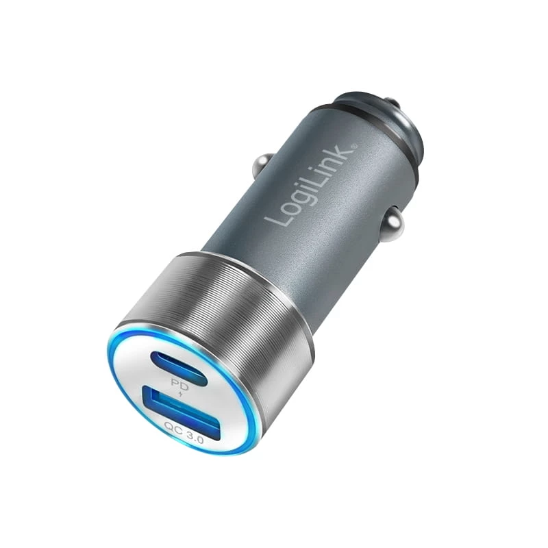 LogiLink Auto-Power Supply - 36 W - 3 A - PD 3.0, QC 3.0 - 2 izejas porti (USB, 24 kontaktu USB-C)