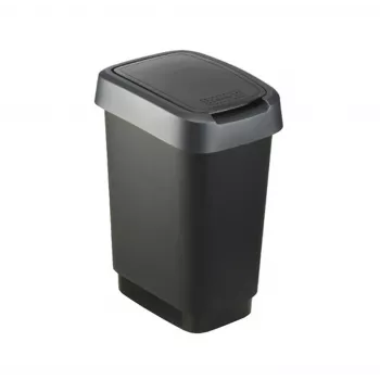 Atkritumu tvertne Rotho Twist 50 L taisnstūrveida polipropilēna, 50 L, 602×298×401 mm, melna