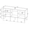 Chest cabinet cama meble HOLE 152x42.5x74.5 cm matte Melns, particle board, 16 mm frame