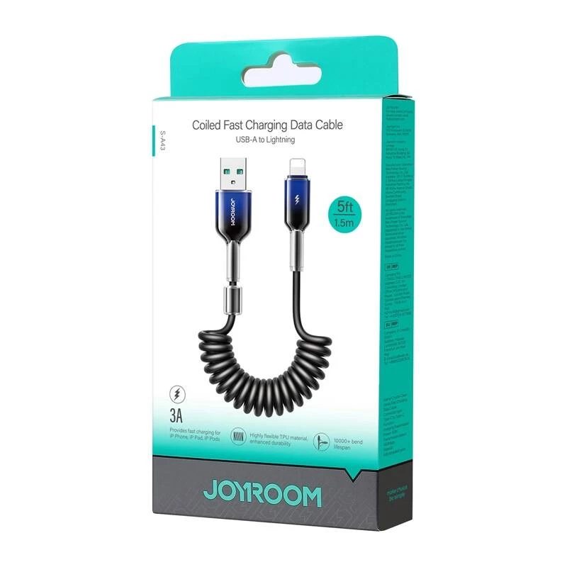 USB-A uz Lightning kabelis Joyroom S-A43 1,5 m Melns