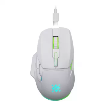 Bezvadu pele DEFENDER Stix GM-009 RF — optiska 3200 DPI, 6 pogas, piemērota abām rokām, USB RF, darbināma ar baterijām, balta