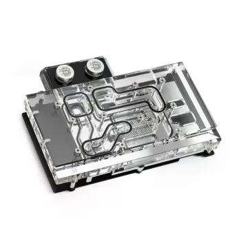 BitsPower Classic VGA ūdens bloks BP-VG3070FE — 125×171,4×28,4 mm, 3‑pin RGB, melns/sudraba/caurspīdīgs