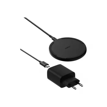 Bezvadu lādētājs Belkin WIA012KQBK 15W ar 20W strāvas adapteri, melns