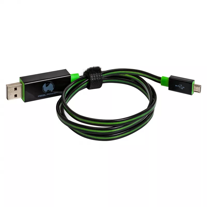 USB kabelis RealPower A/Micro-USB B 0,75 m
