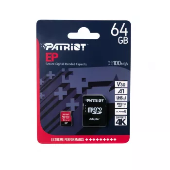 Patriot Memory PEF64GEP31MCX atmiņas karte 64 GB MicroSDXC Class 10