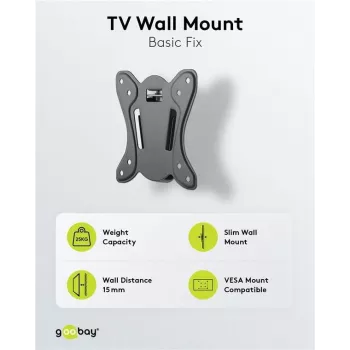 Goobay TV sienas stiprinājums Basic Fix (S izmērs) (58523)