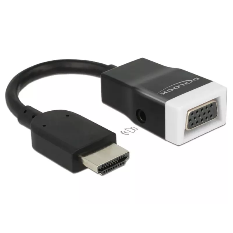 Video kabeļa adapteris HDMI Type A uz VGA D-Sub + 3,5 mm DeLOCK 65587