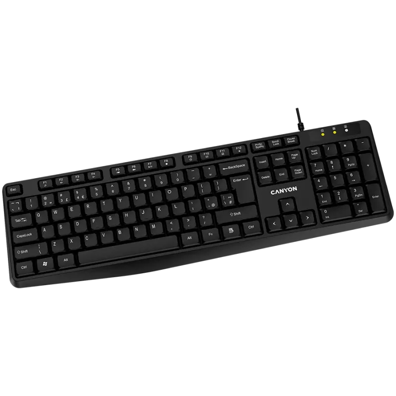 Vadu tastatūra CANYON KB-1 UK izkārtojums melna