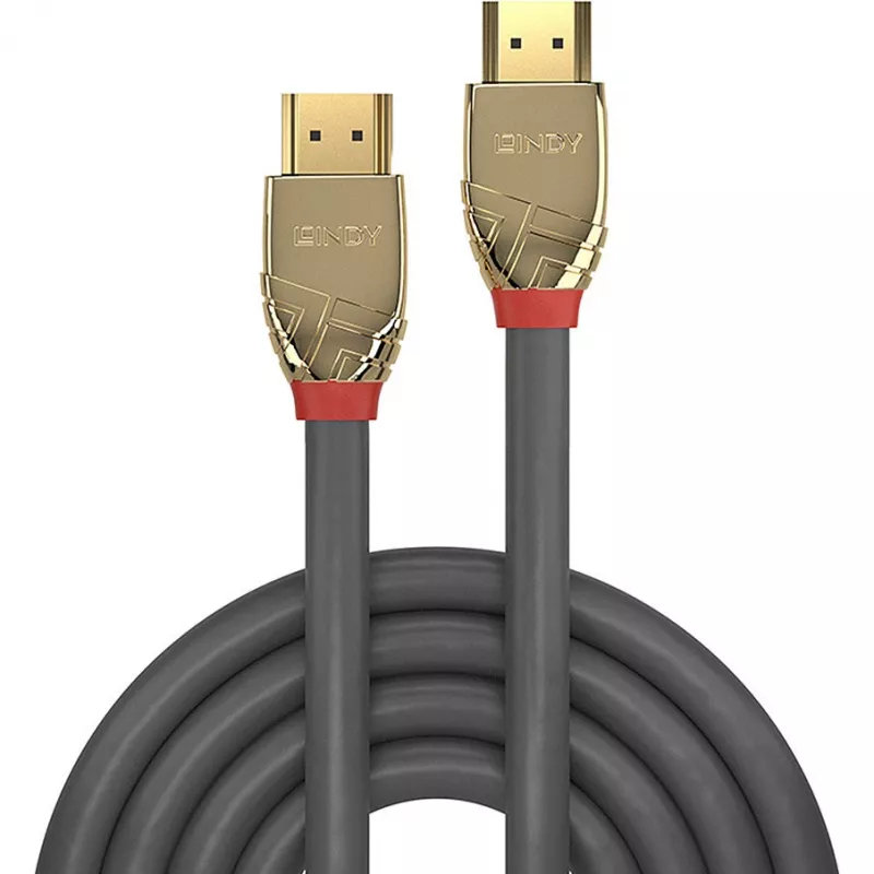 Lindy 5m Ultra High Speed HDMI kabelis, Gold Line, 5 m, HDMI Type A (Standard), HDMI Type A (Standard), Pelēks