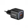 Sienas lādētājs Unitek P1128ABK01-EU — 2 portu GaN USB-C un USB-A, kopējā jauda 20W, melns