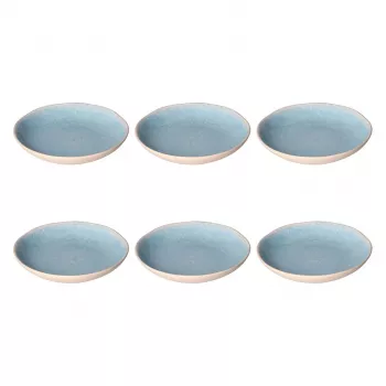 Zupas šķīvji Rose&Tulipani Concerto Fuse Azzurro, 6 gab. komplekts, 21 cm diametrs