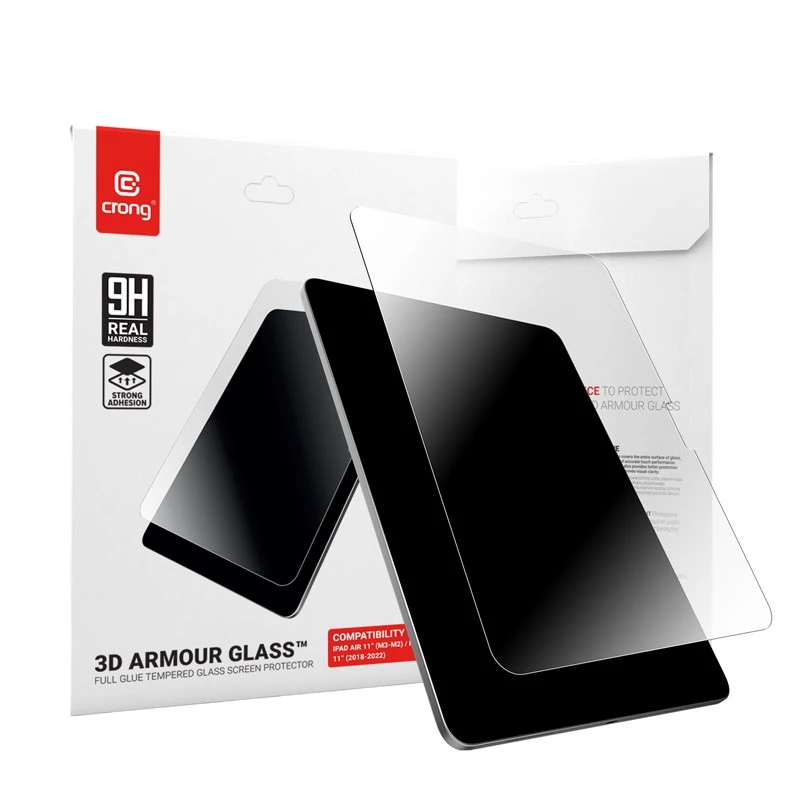 Rūdīta stikla ekrāna aizsargs Crong iPad Air 11 (M3) — modelis CRG3DAGIPDA11