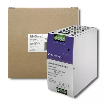 DIN sliedes barošanas avots QOLTEC 50997 240W 24V 10A