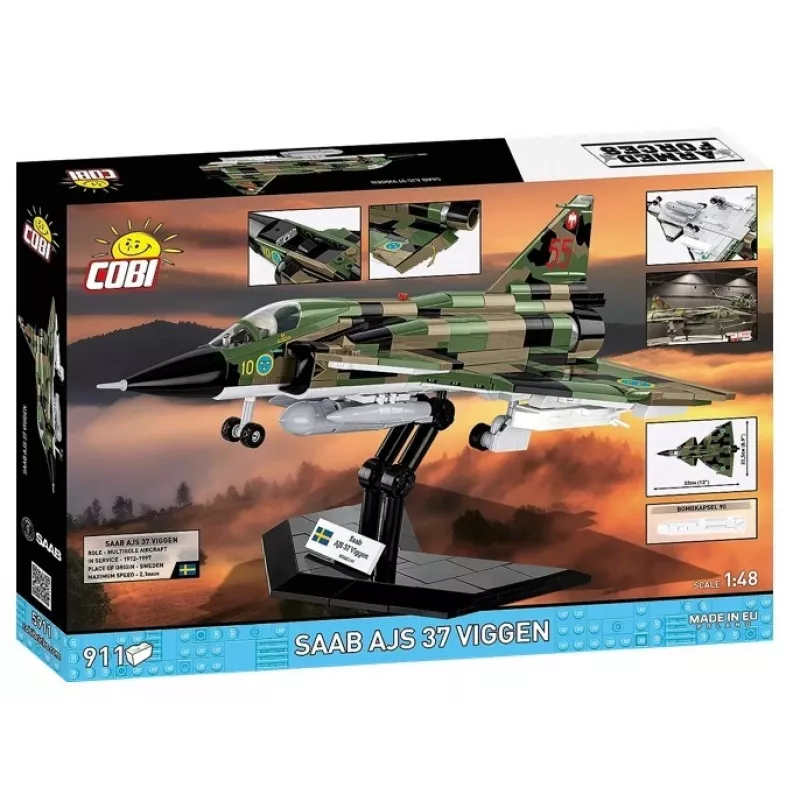 Konstruktora komplekts Cobi Blocks Saab AJS 3 Viggen 911 gab. modeļa komplekts, 911 gabali