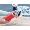 Travel mug Leifheit 03245 nerūsējošais tērauds 350 ml, dubultsienu, hermētisks, paceļams vāks, melns/sarkans