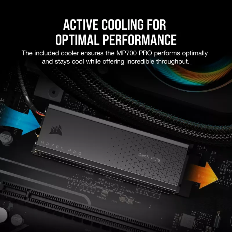CORSAIR MP700 PRO - SSD - 1TB - iekšējais - M.2 2280 - PCI Express 5,0 x4 (NVMe) - 256-Bit-AES (CSSD-F1000GBMP700PRO)