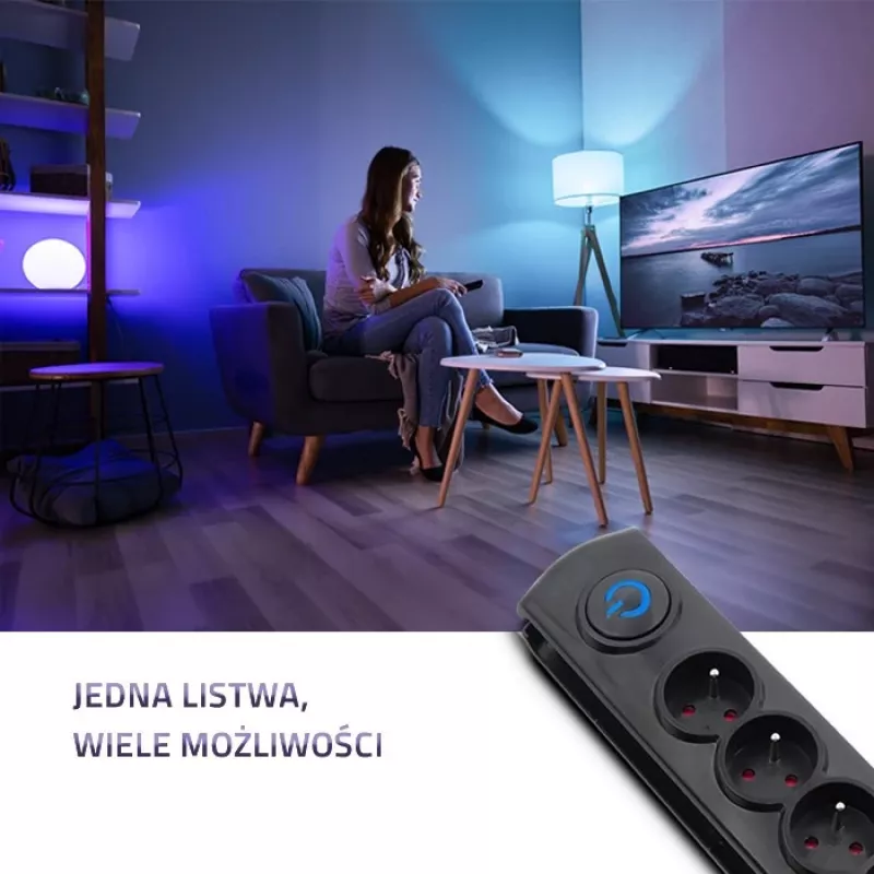 Pārsprieguma aizsargs Qoltec 50172 Melns 6 maiņstrāvas rozetes 230V 5m