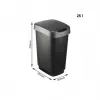 rotho Twist 25 L taisnstūra polipropilēna uzglabāšanas konteiners — 25 L, 476×333×252 mm, melns