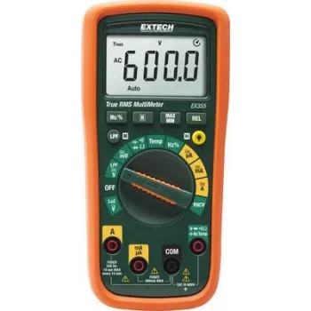 Extech EX355 rokas multimetrs, digitāls CAT III 600 V Displejs (rādījumi): 6000 (EX355)