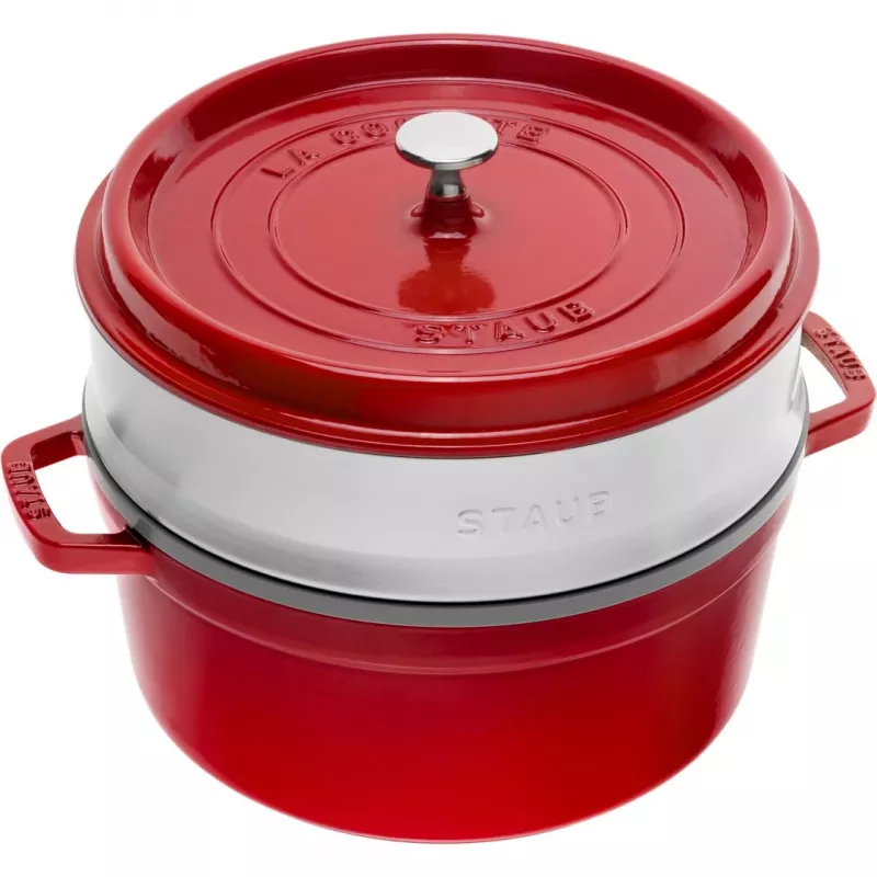 STAUB LA COCOTTE apaļš čuguna katls ar 3,8 l tilpumu, kārtridža sarkans